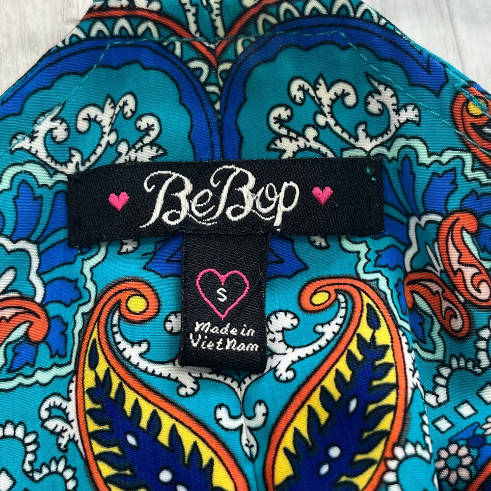 Bebop Tapestry Print Boho Mini Dress Strappy Festival Summer Flowy Indie Small - Picture 4 of 8